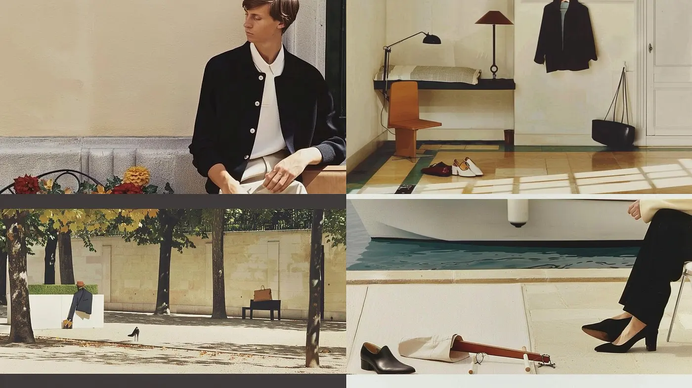Ethereal Serenity: A Contemporary Homage to Mid-Century Modern Aesthetics and Sartorial Elegance - Midjourney sref style