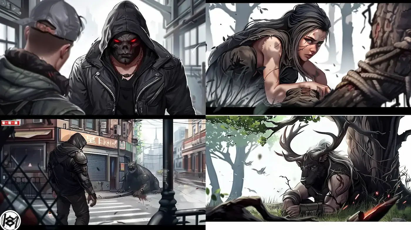 Dynamic Graphic Novel Aesthetics with a Mystical Twist - Midjourney sref style