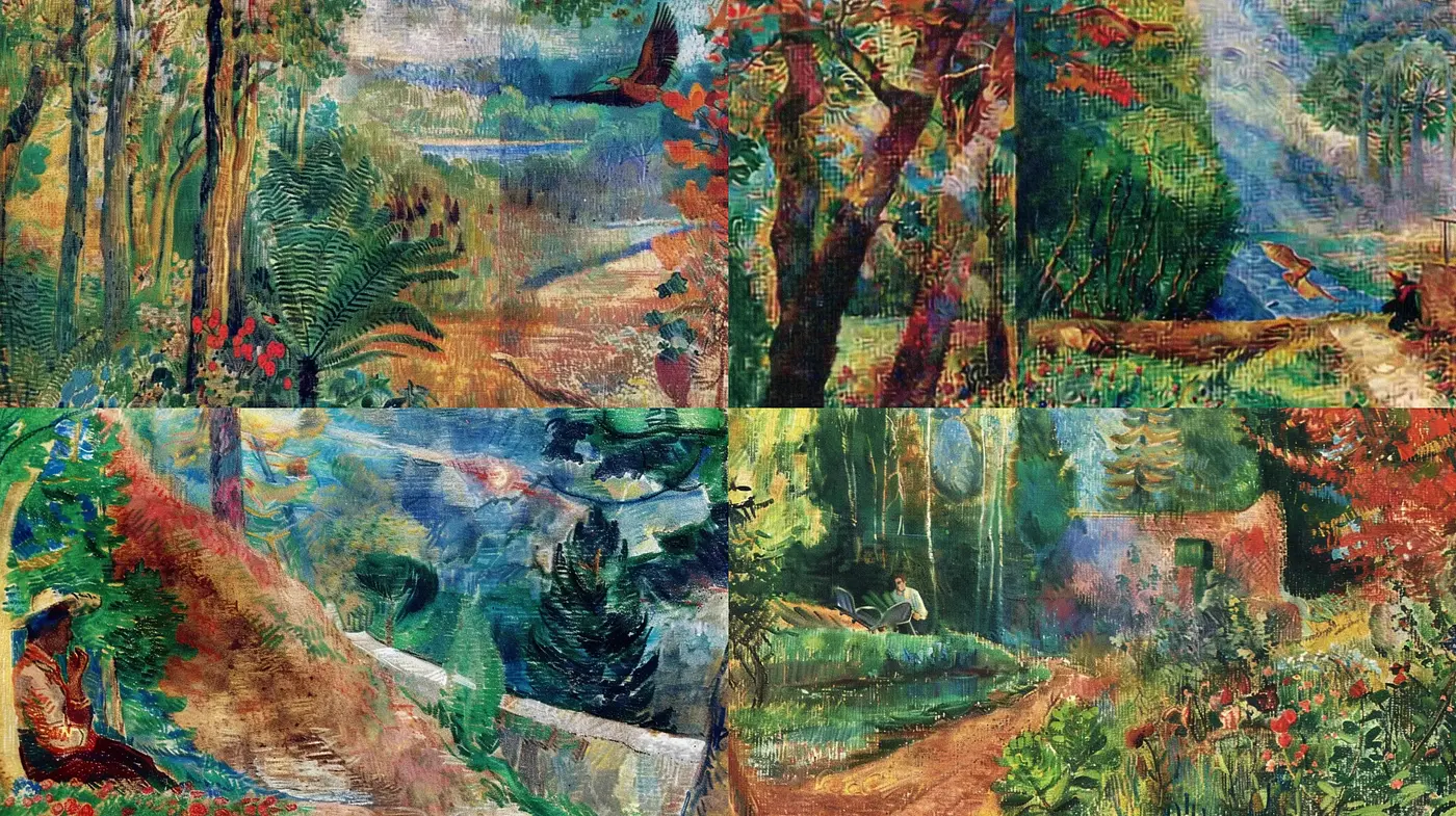 Lush Post-Impressionist Nature Tapestry - Midjourney sref style