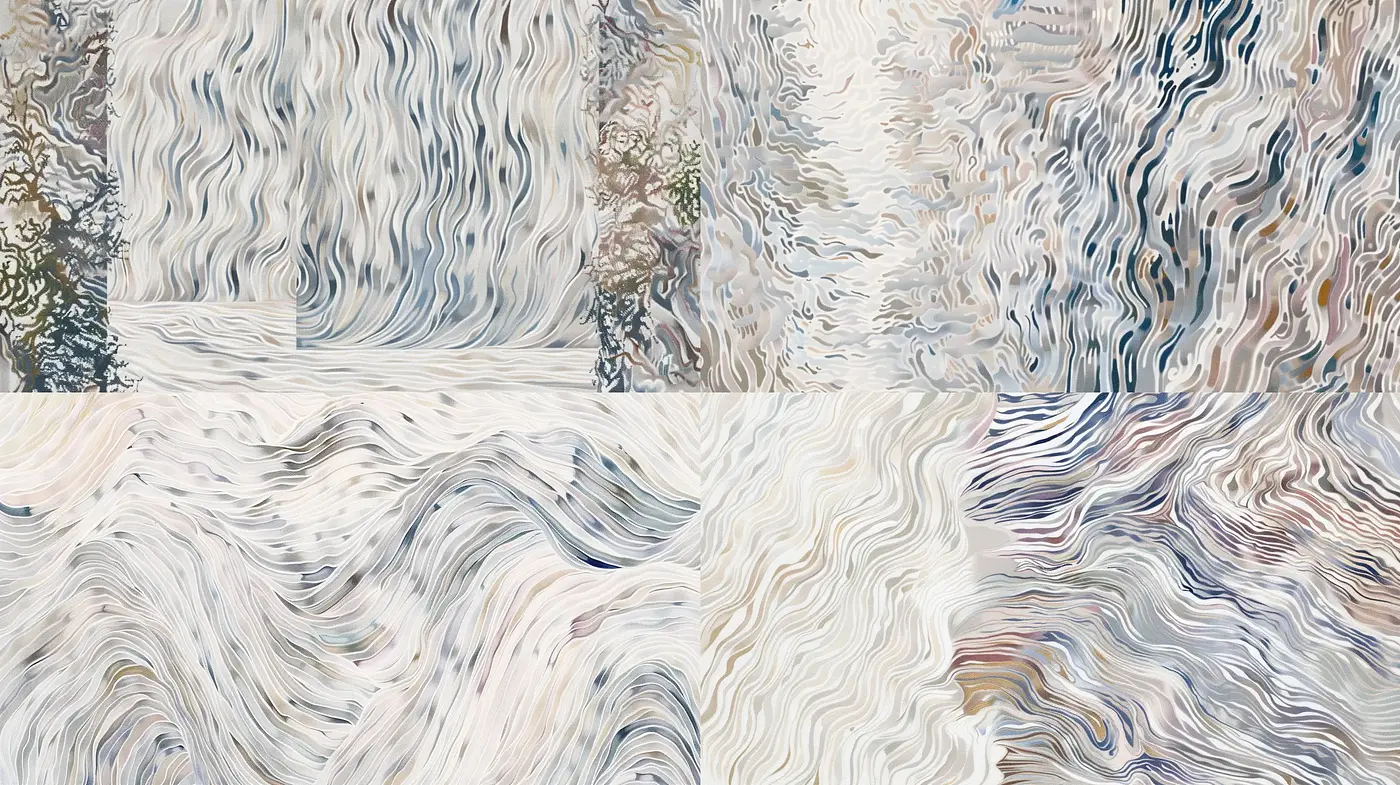 Whimsical Swirling Visions: A Dance of Abstract Textures - Midjourney sref style