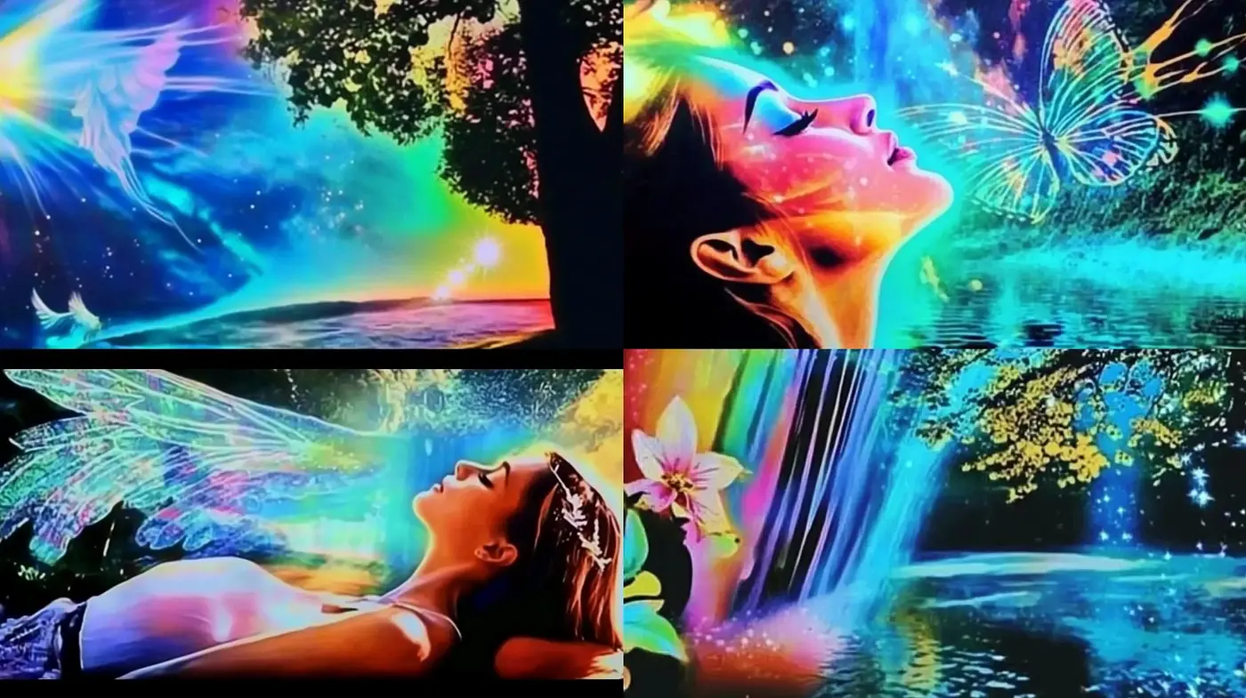 Luminous Dreamscape Fusion with Neon Digital Brushwork - Midjourney sref style