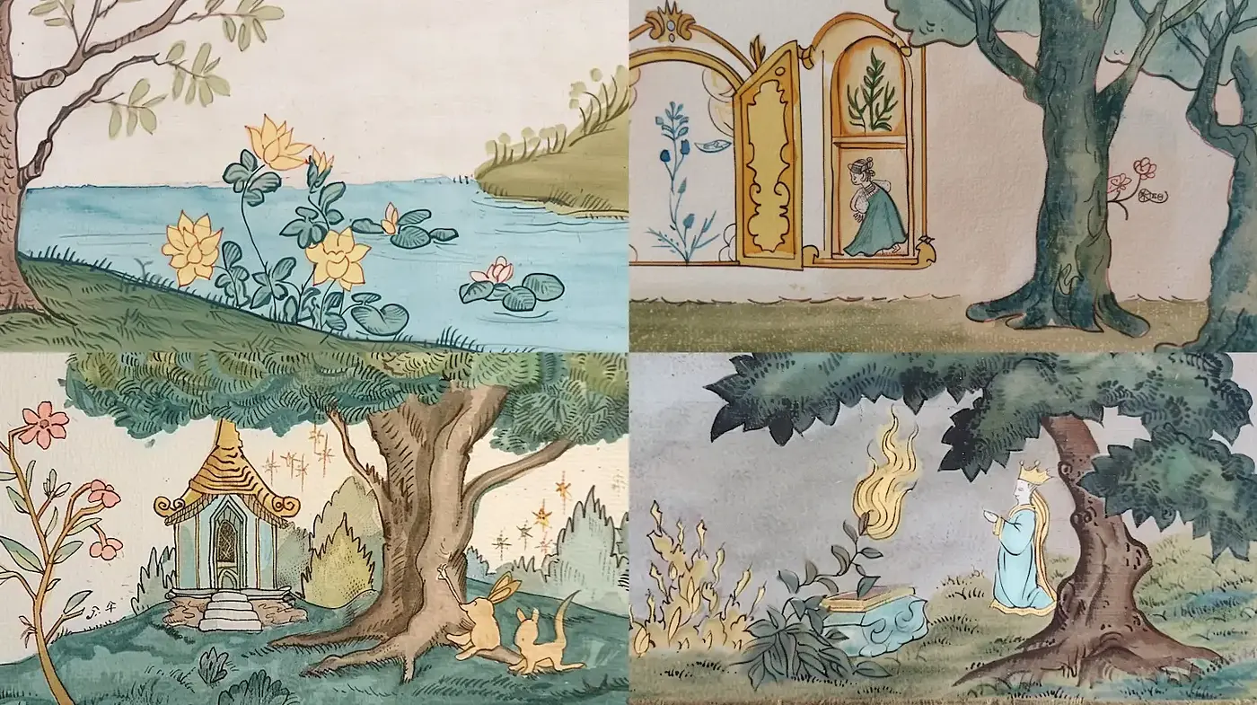 Whimsical and Dreamy Illustrations with Nature Themes - Midjourney sref style