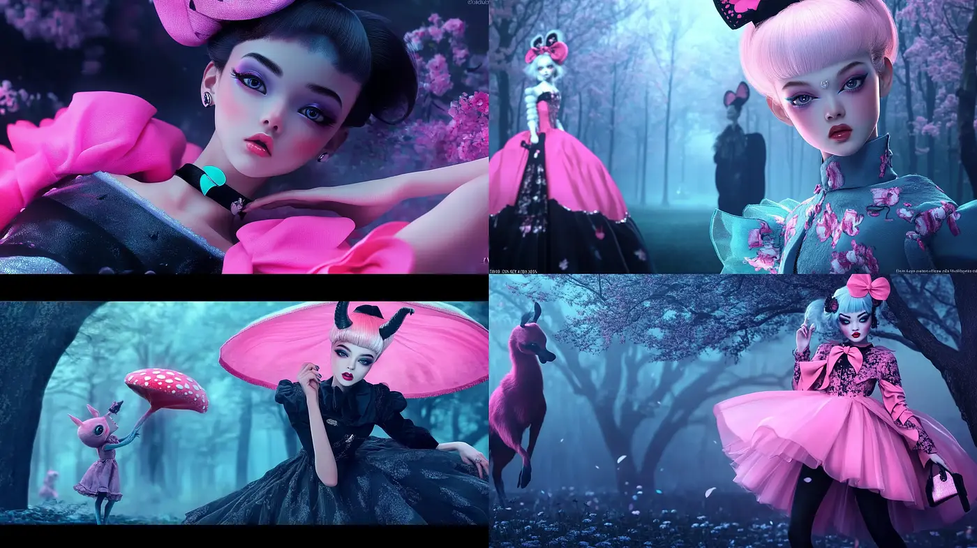 Ethereal Twilight: A Composite of Surreal Imagery and Vibrant Fantasy - Midjourney sref style