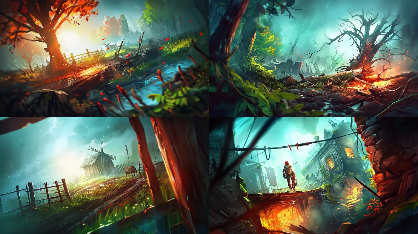 Vibrant Imaginative Tableaus with Dynamic Lighting and Rich Textures - Midjourney sref style