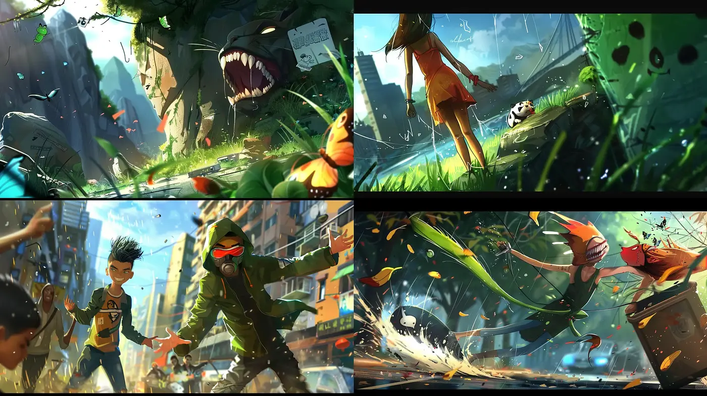 Dynamic Brushstrokes in Sunlit Animation-Inspired Vignettes - Midjourney sref style