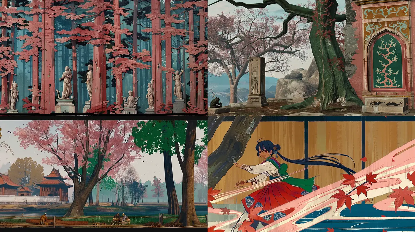 Cherry Blossom Serenity: A Pastel-Colored Vision of Tranquil Scenes - Midjourney sref style