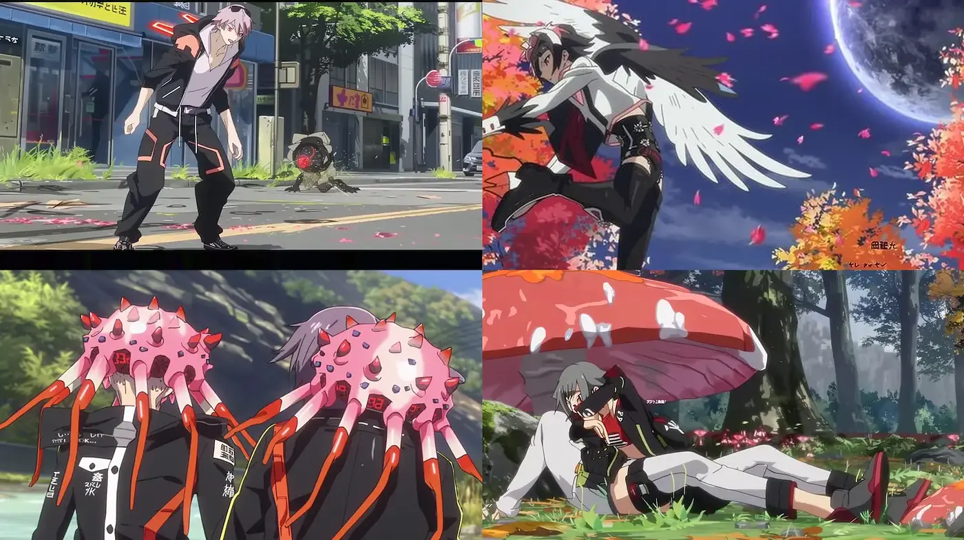 Dynamic and Vivid Anime-Inspired Visuals with Floral and Natural Elements - Midjourney sref style