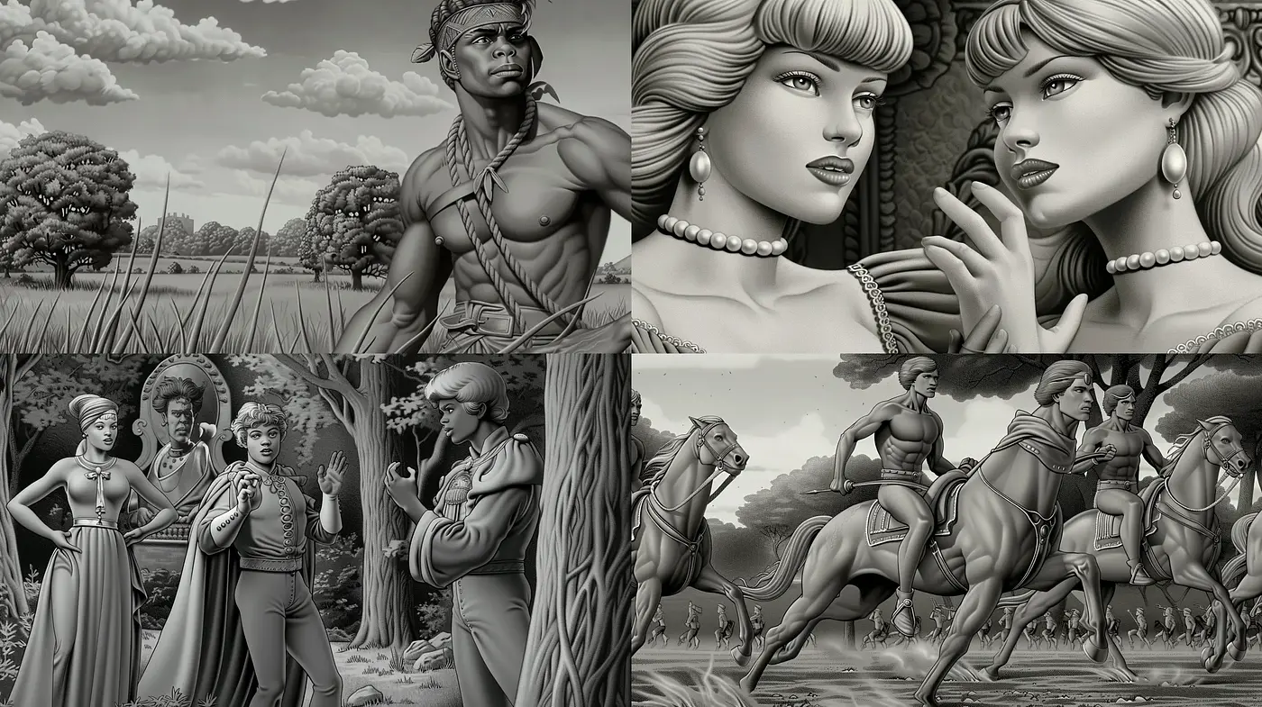 Monochromatic Renaissance Revival in Digital Brushwork - Midjourney sref style