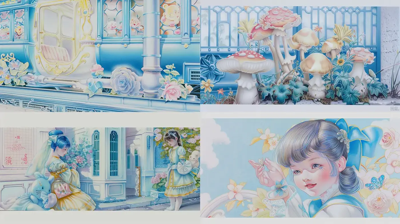 Dreamlike pastel aesthetic with enchanting elements - Midjourney sref style