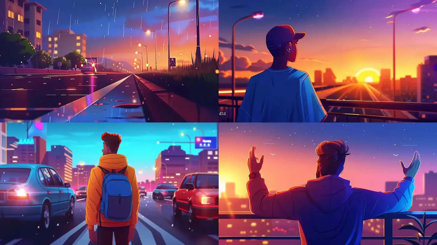 Vibrant Urban Landscapes with a Dreamy Quality - Midjourney sref style