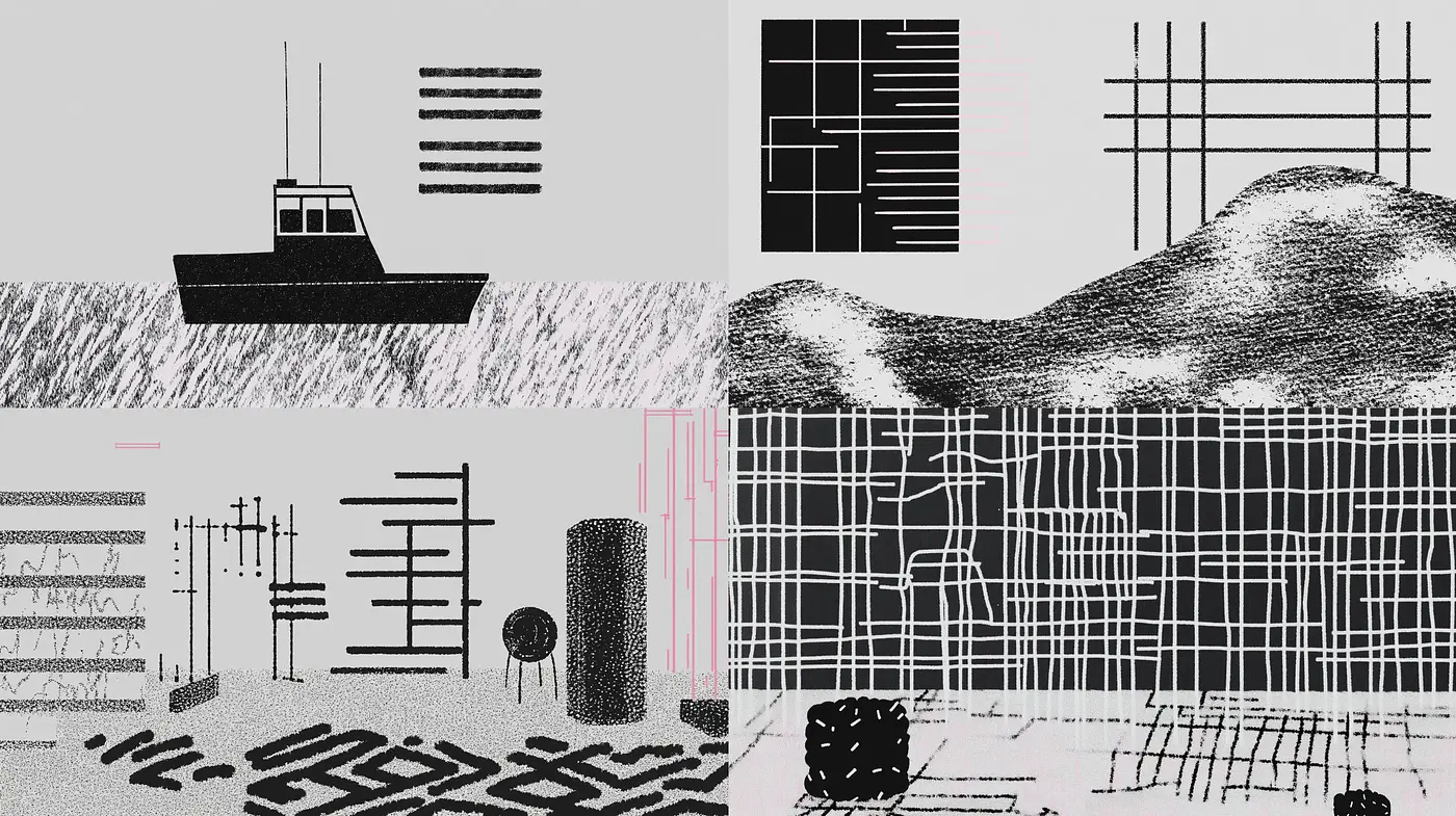 Abstract Linear Fusion with Textural Contrast and Monochrome Palette ...