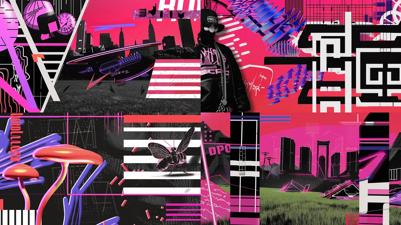 Futuristic Cyberpunk Fusion with Neon Contrasts - Midjourney sref style