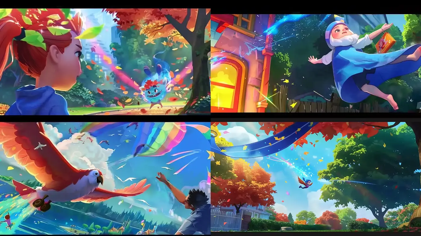 Luminous Dreamscape Animation Style with Dynamic Colors - Midjourney sref style