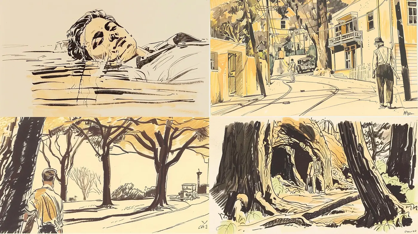 Sepia-Toned Ink Wash Illustrations with a Timeless Appeal - Midjourney sref style