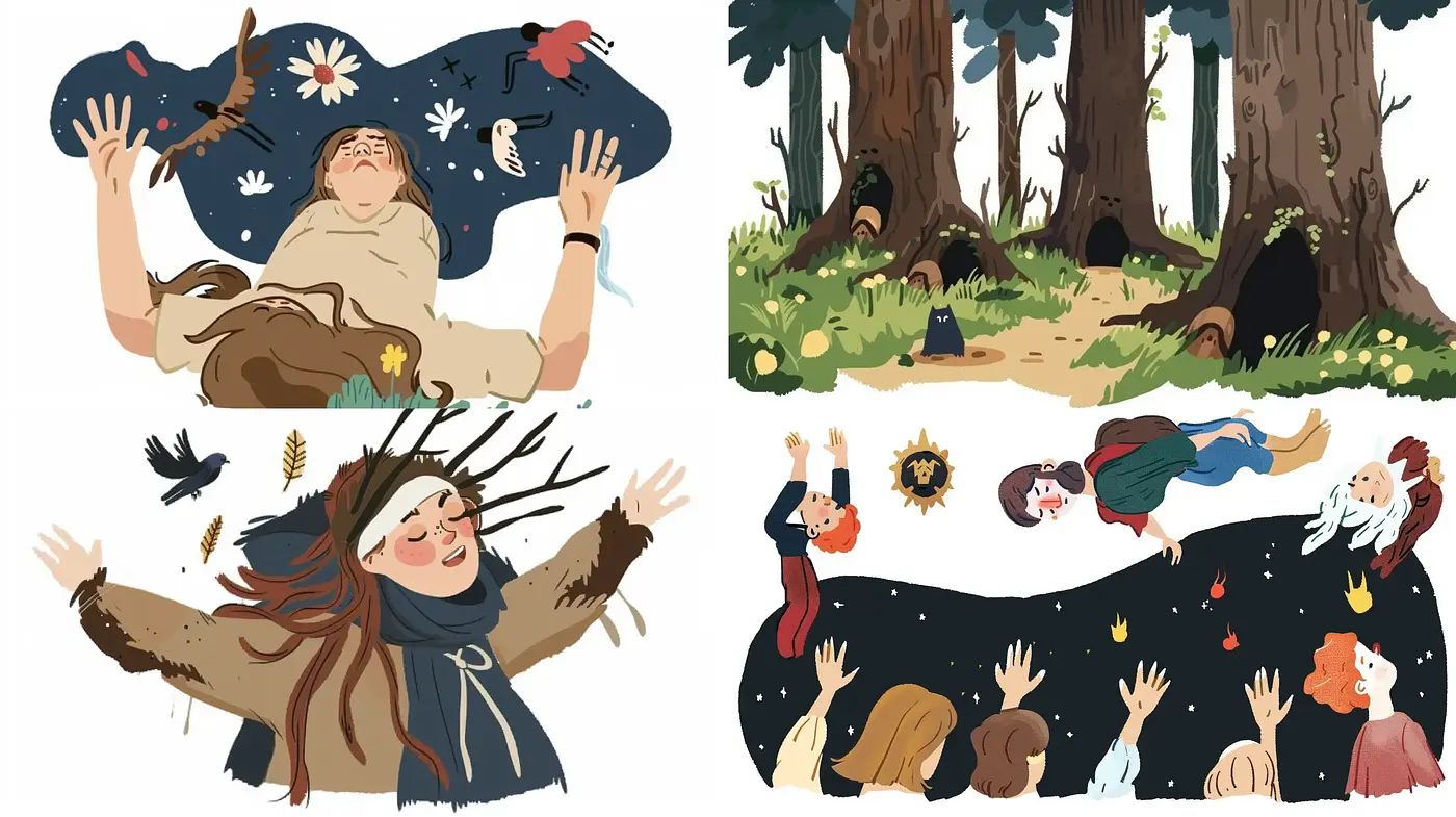 Enchanted Forest Whimsy: A Consistent Tale in Strokes and Earth Tones - Midjourney sref style