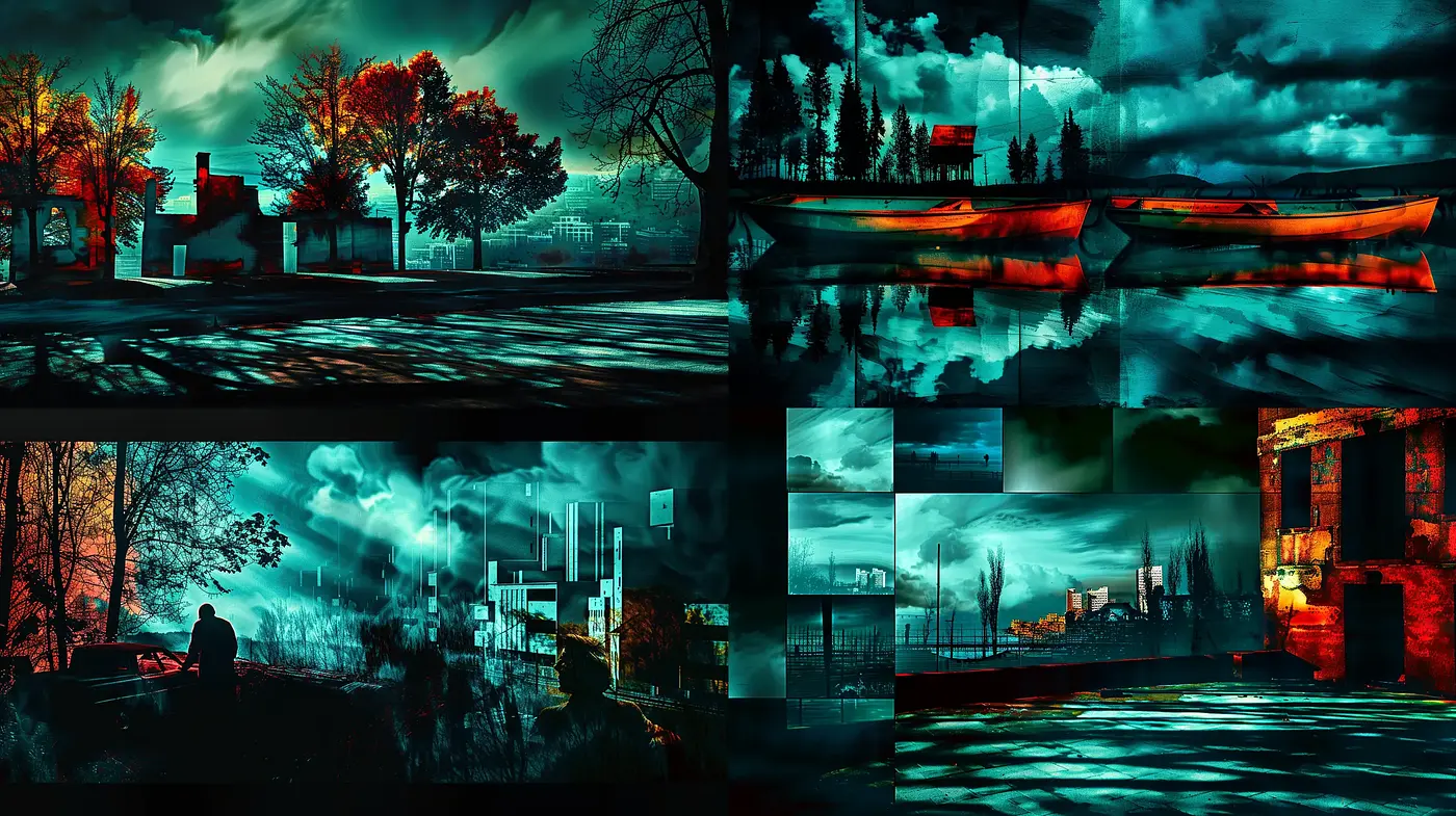 Stark Contrasts and Haunting Atmospheres: A Nocturnal Study in Cinematic Expressionism - Midjourney sref style