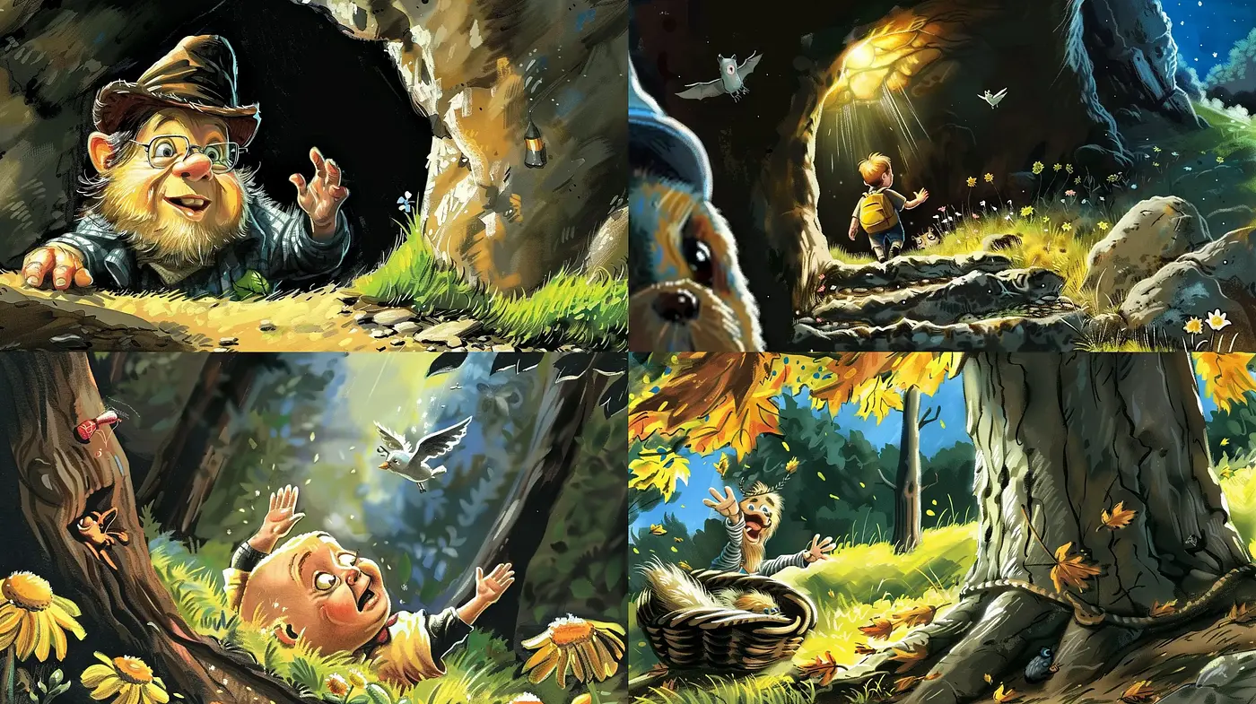 Enchanted Woodland Storybook Illustration - Midjourney sref style