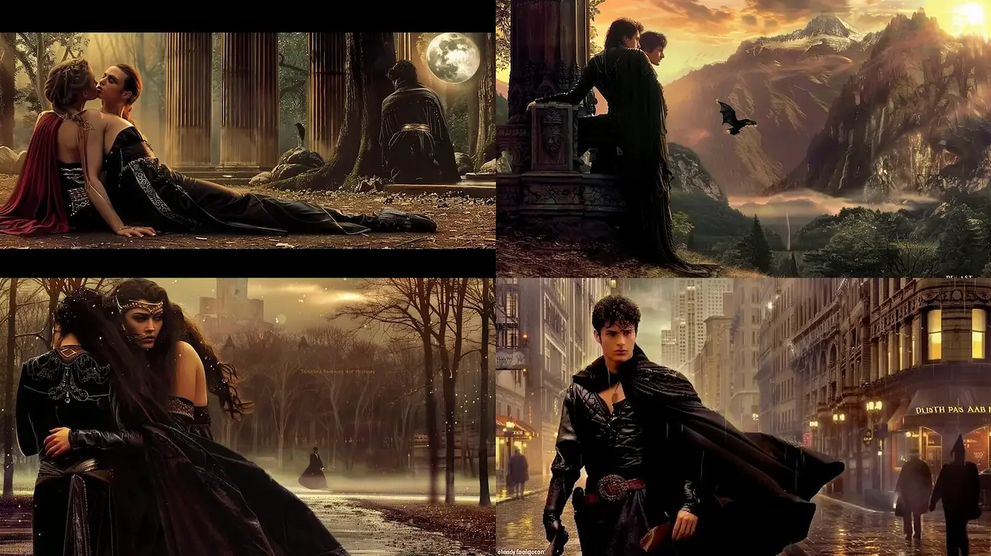 Dark and Enigmatic Fantasy Aesthetic with Cinematic Influences - Midjourney sref style