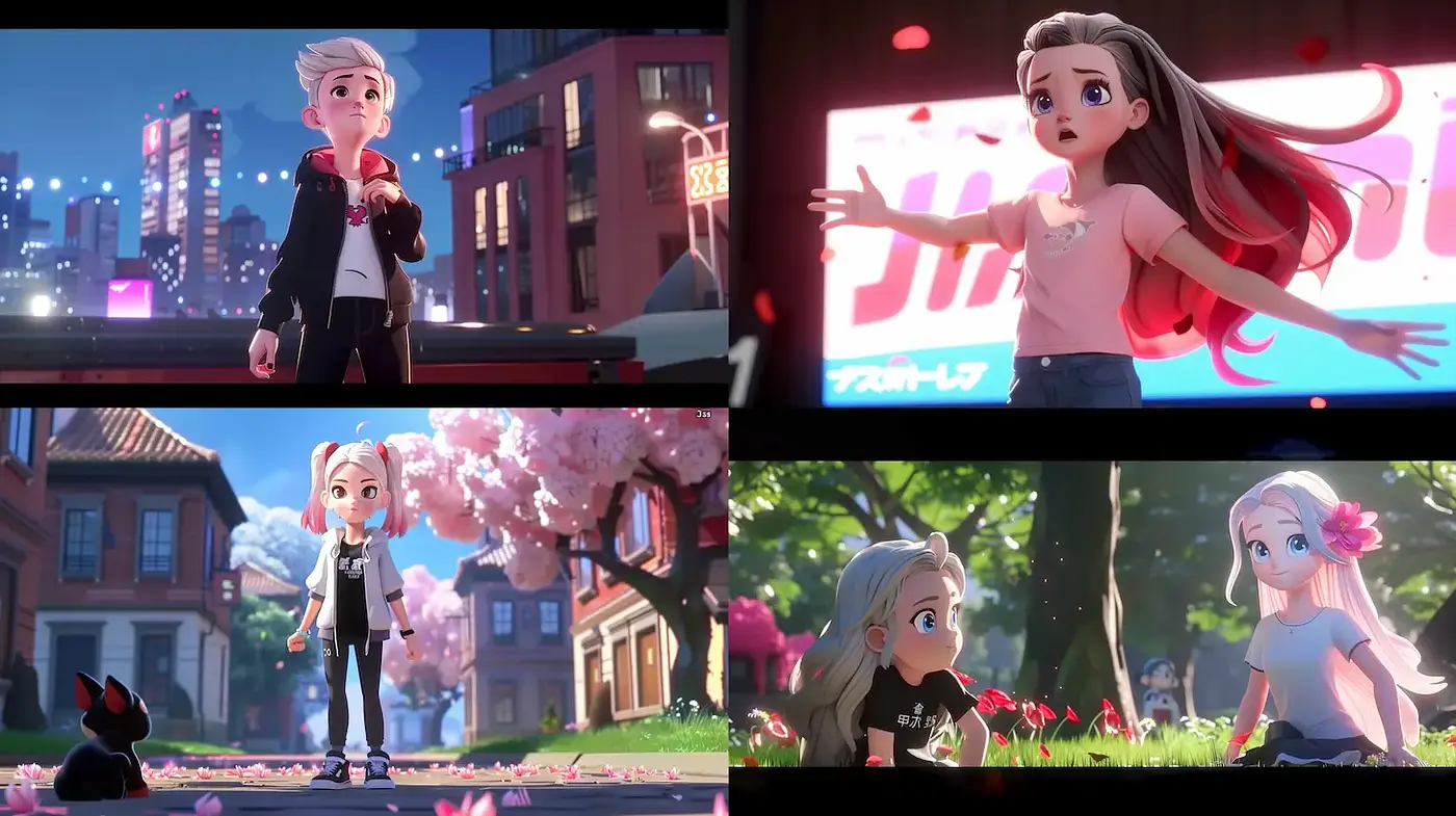 Dynamic and colorful animated storytelling with vibrant character design - Midjourney sref style