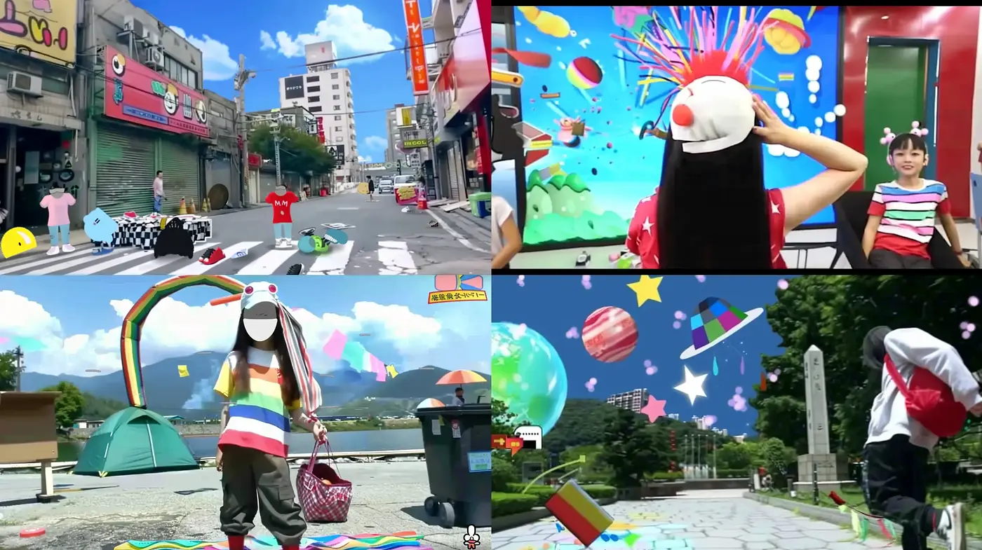 Surreal Urban Fantasy with Vibrant Cartoonish Overlay - Midjourney sref style