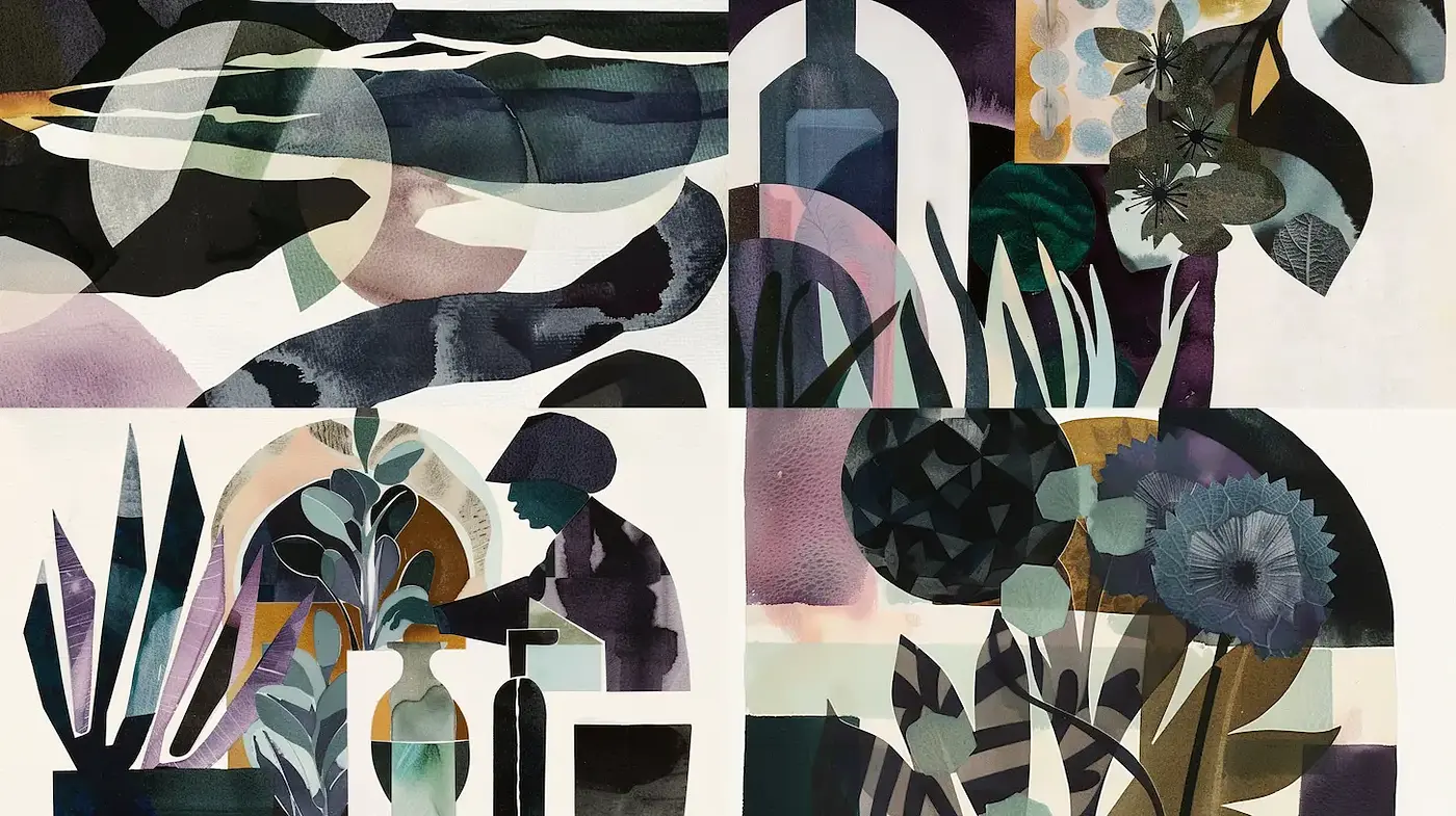 Contemporary Abstract with Organic Forms and Subtle Color Gradients - Midjourney sref style