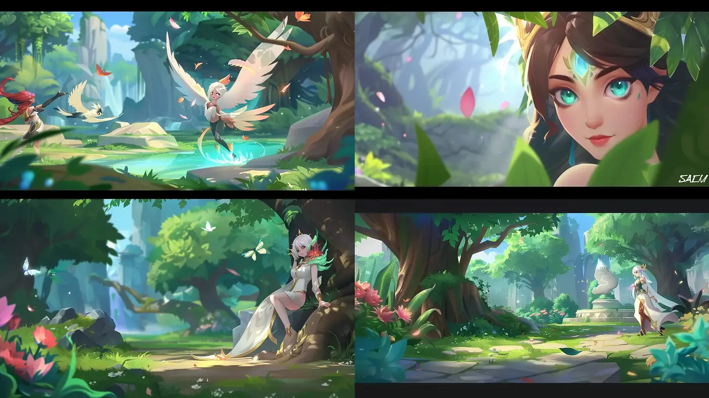 Enchanted Forest Storybook Illustration - Midjourney sref style