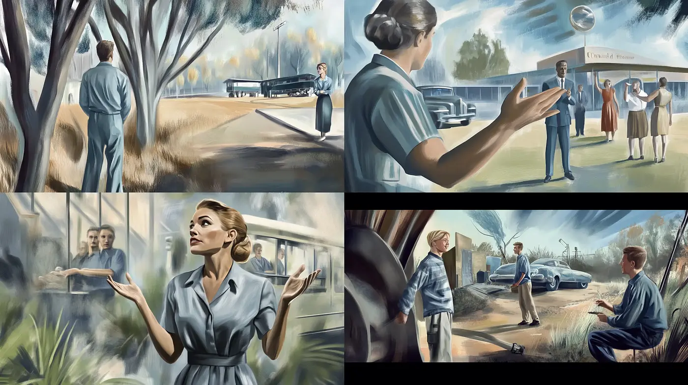 Mid-Century Nostalgia with Cinematic Overtones - Midjourney sref style