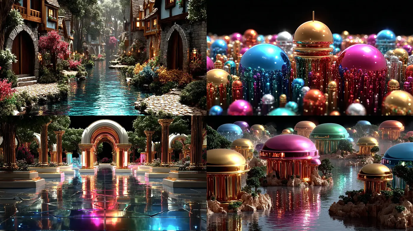 Futuristic Fantasy with Jewel-Like Elements and Natural Harmony - Midjourney sref style
