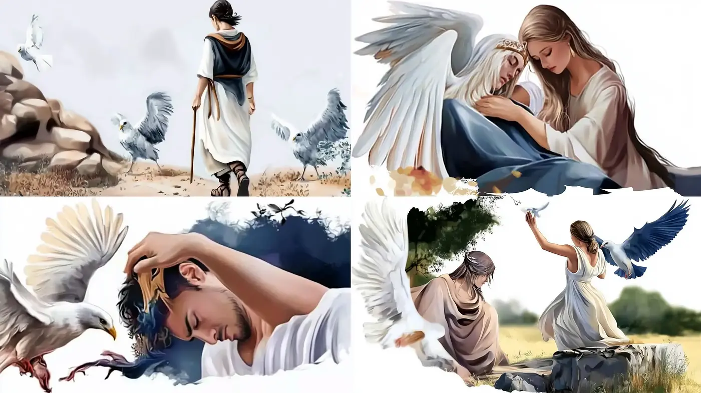 Ethereal Brushwork and Tonal Harmony in Mythological Narratives - Midjourney sref style