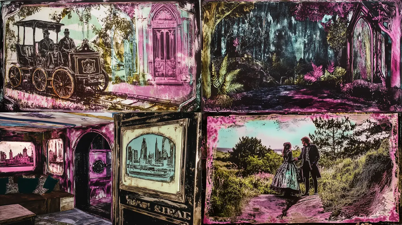 Gothic Romance with a Whimsical Color Burst - Midjourney sref style