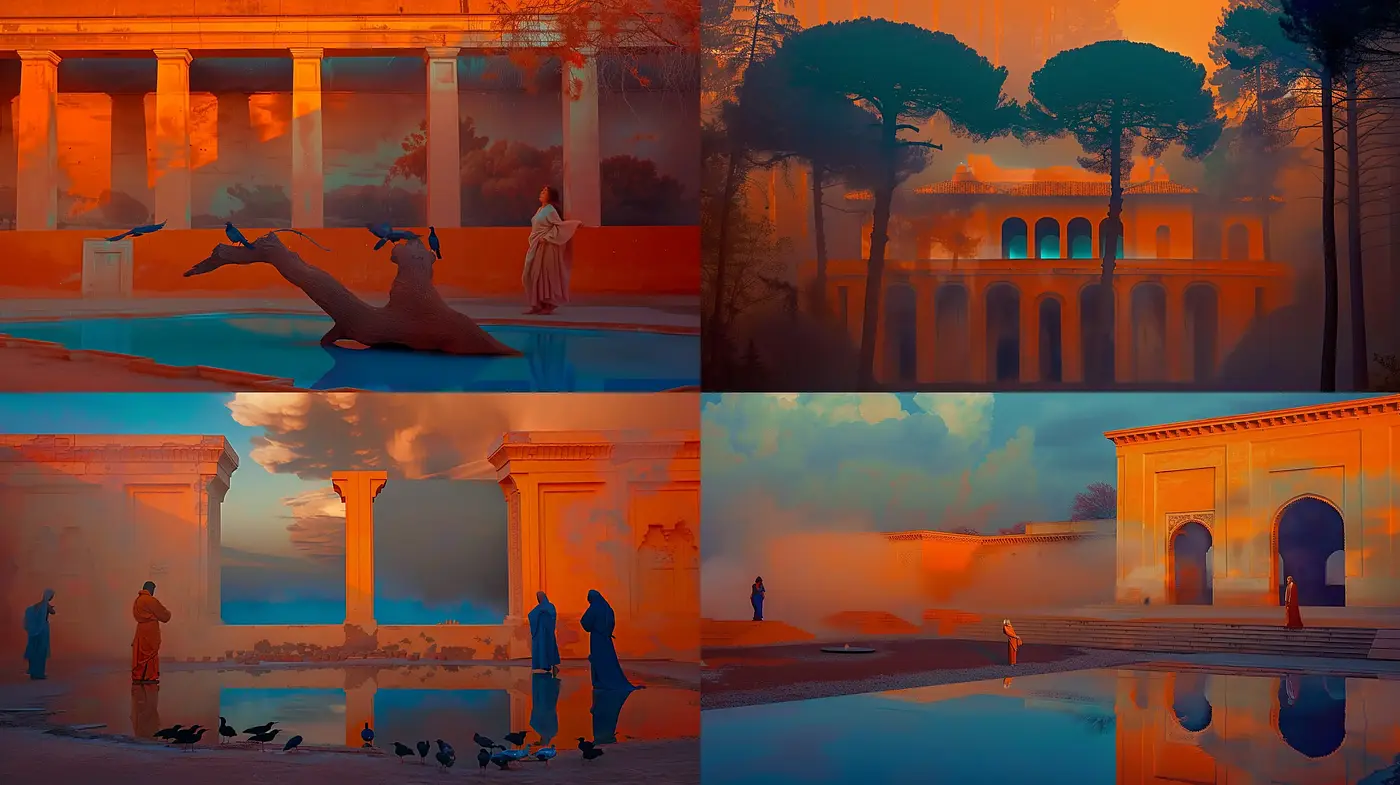 Sundrenched Serenity: An Homage to Neo-Classical Dreamscapes - Midjourney sref style