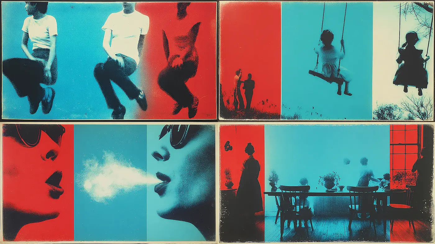 Retro-Futuristic Aesthetic with Dynamic Contrasts and Vintage Textures - Midjourney sref style