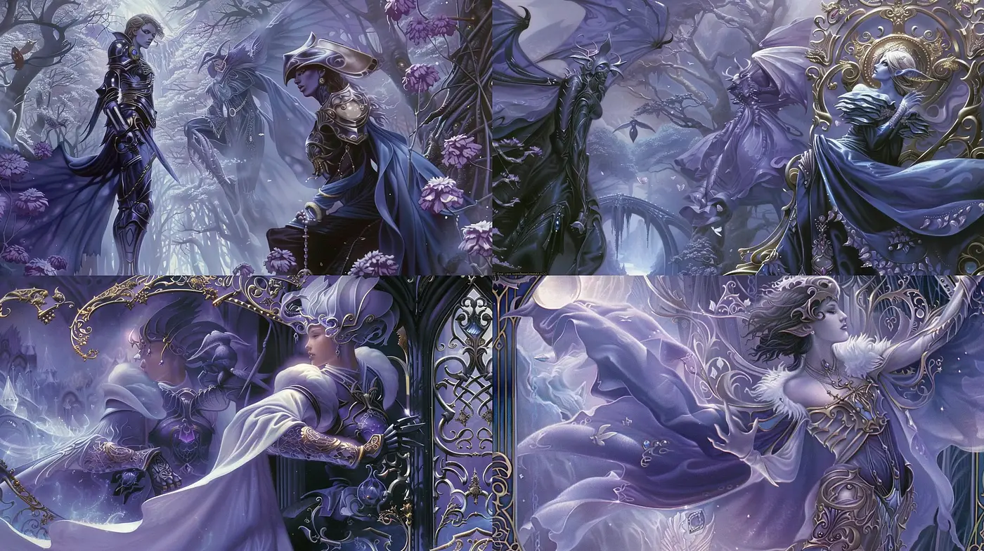 Ethereal Elegance in a Mystical Monochromatic Dreamscape - Midjourney sref style