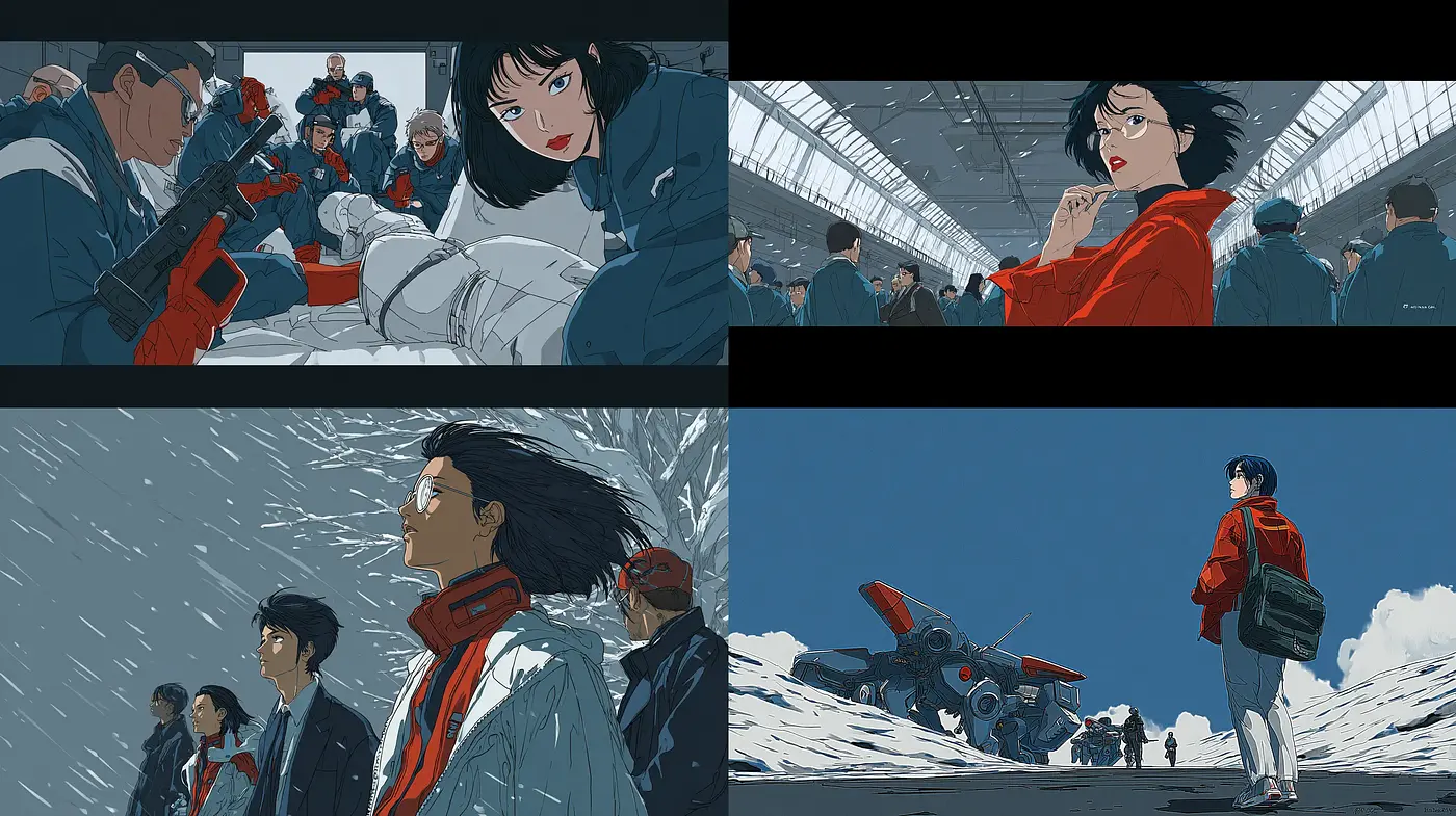 Dynamic and stylized illustrations inspired by modern anime aesthetics - Midjourney sref style