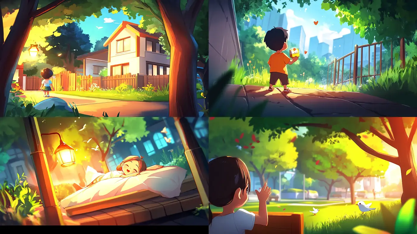 Luminous Storybook Sceneries: Illuminated Childhood Dreams in Digital Paint - Midjourney sref style