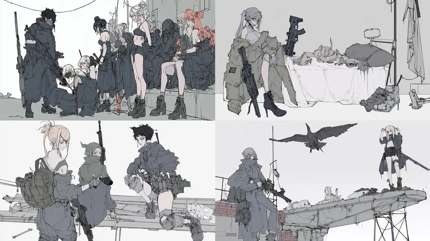 Cinematic and Stylized Illustration with Hint of Futuristic Elements - Midjourney sref style