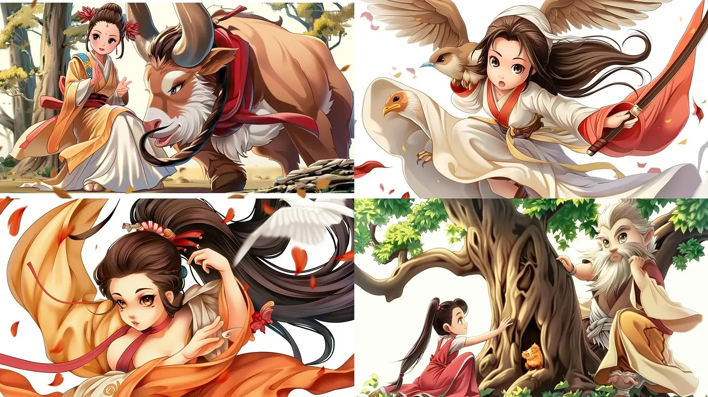 Ethereal Mythical Anime-Inspired Visions with Luminous Warmth - Midjourney sref style