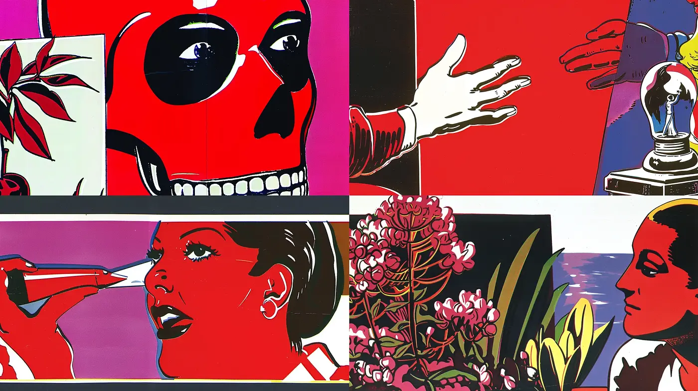 Bold Pop Art Fusion with Retro Futuristic Overtones - Midjourney sref style
