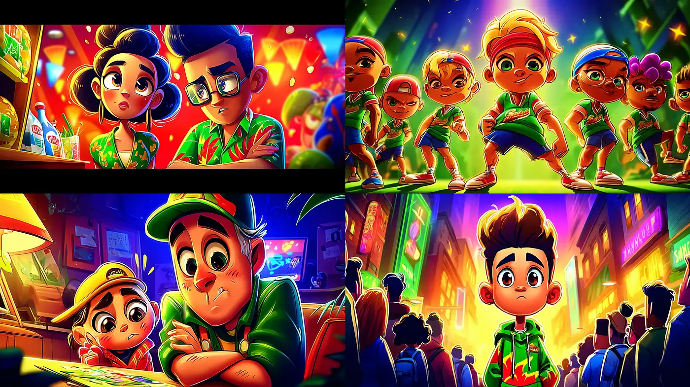Vibrant and Whimsical Cartoon Aesthetic with a Nostalgic Touch - Midjourney sref style