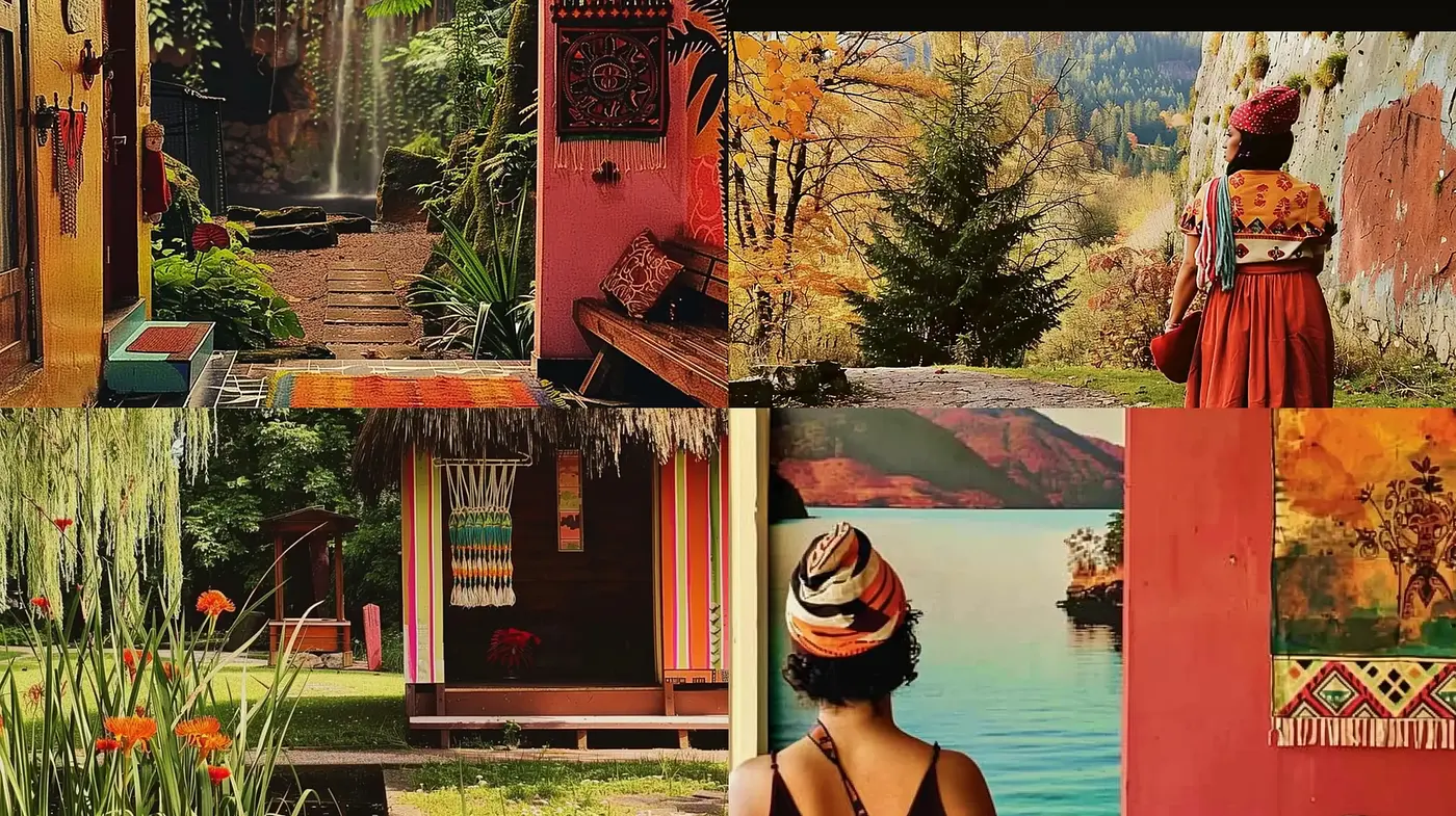 Autumnal Ethnographic Fusion with a Rustic Palette and Eloquent Textures - Midjourney sref style