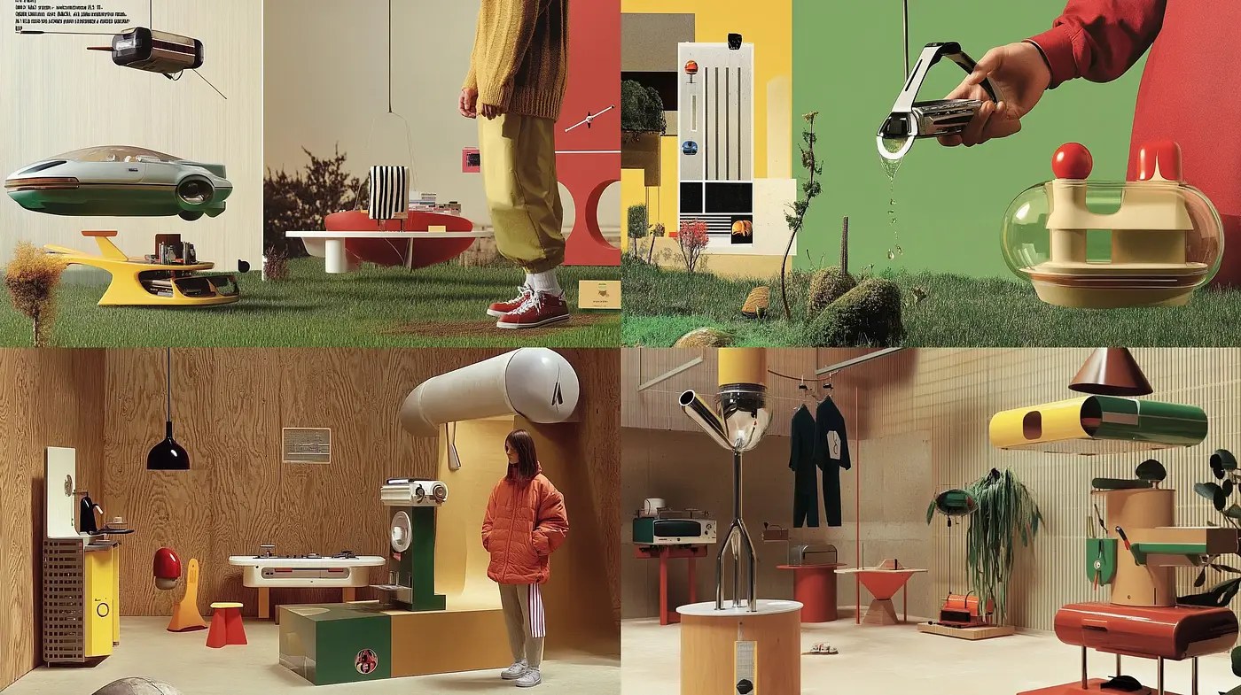 Retrofuturistic Nostalgia: A Homage to Mid-Century Modern Aesthetics - Midjourney sref style