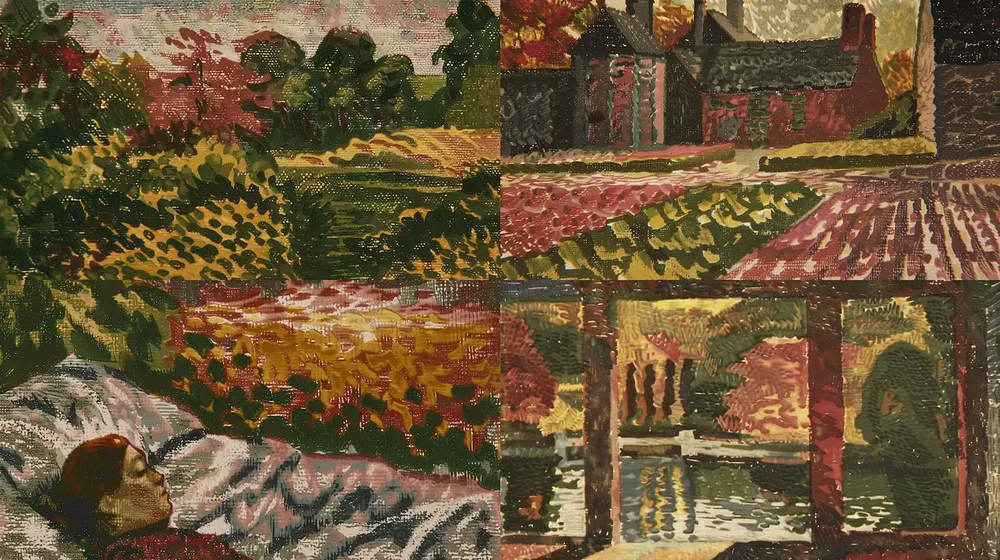 Nature-inspired expressionism with a serene ambiance and textured brushwork - Midjourney sref style