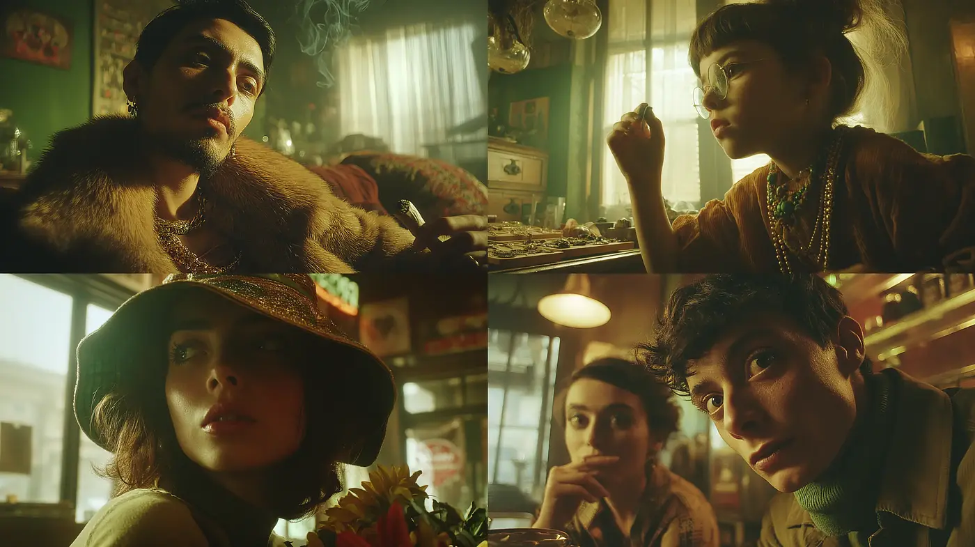 Stylized Visual Narrative with Vintage and Cinematic Influences - Midjourney sref style