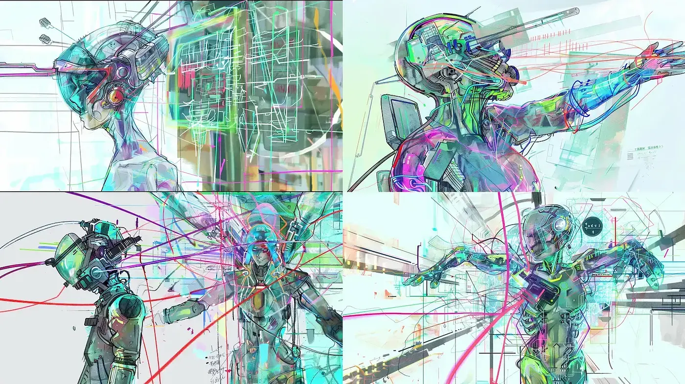 Futuristic Cybernetic Art with Technological Influences - Midjourney sref style