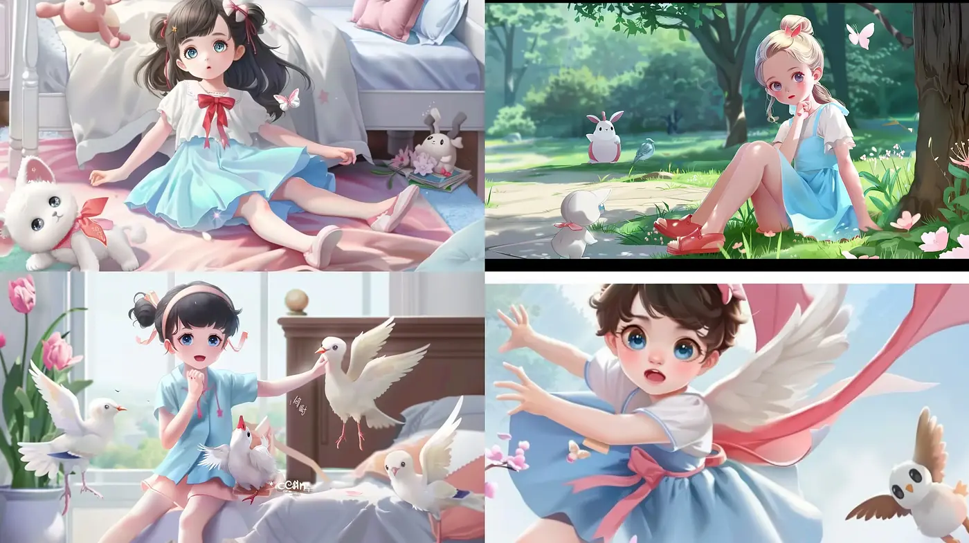 Enchantingly Whimsical Portraiture in Pastel Anime Tones - Midjourney sref style