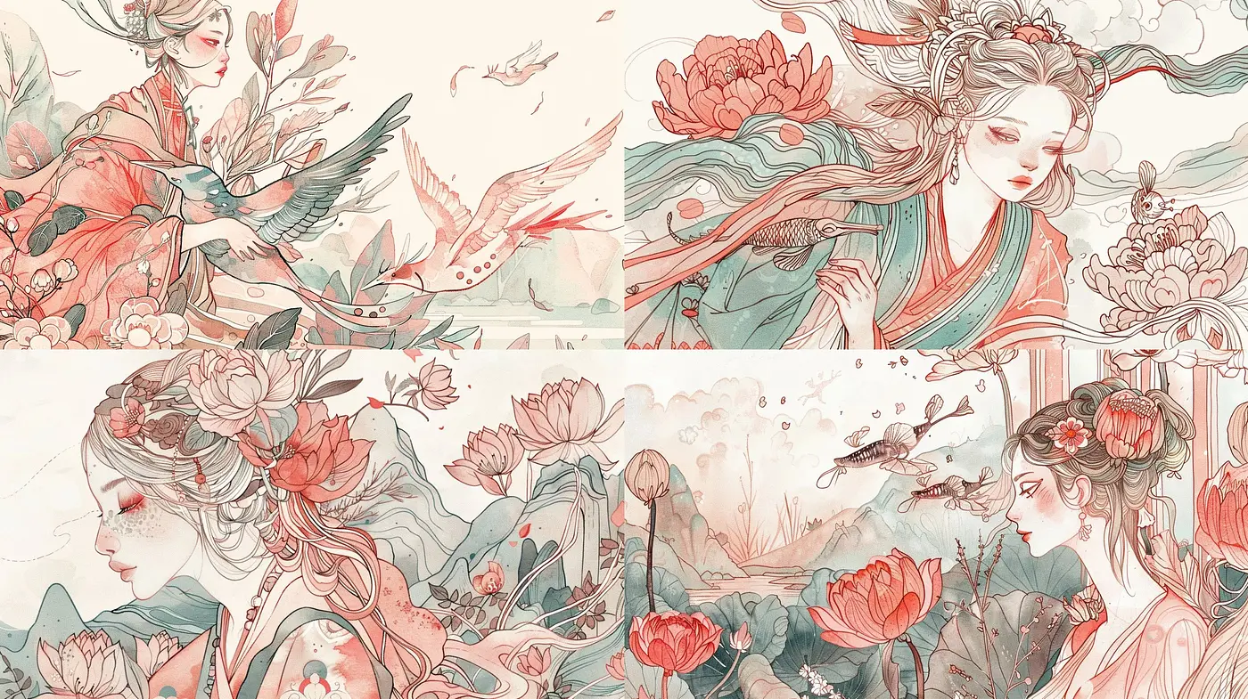 Ethereal Pastel Dreamscape: A Harmonious Blend of Soft Hues and Delicate Textures - Midjourney sref style