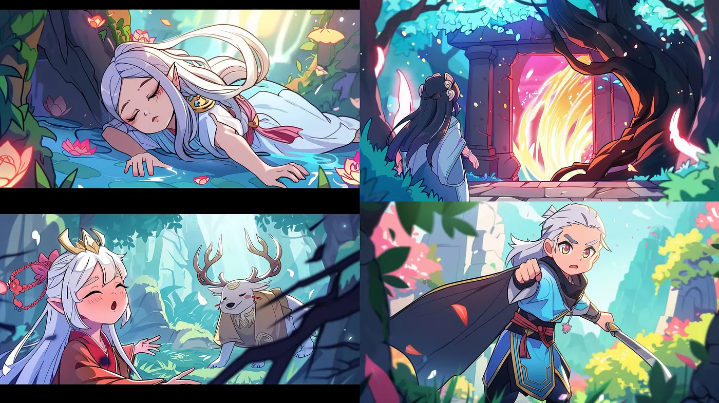 Enchanted Ethereal Visions in a Vibrant Creative Anime-Style - Midjourney sref style