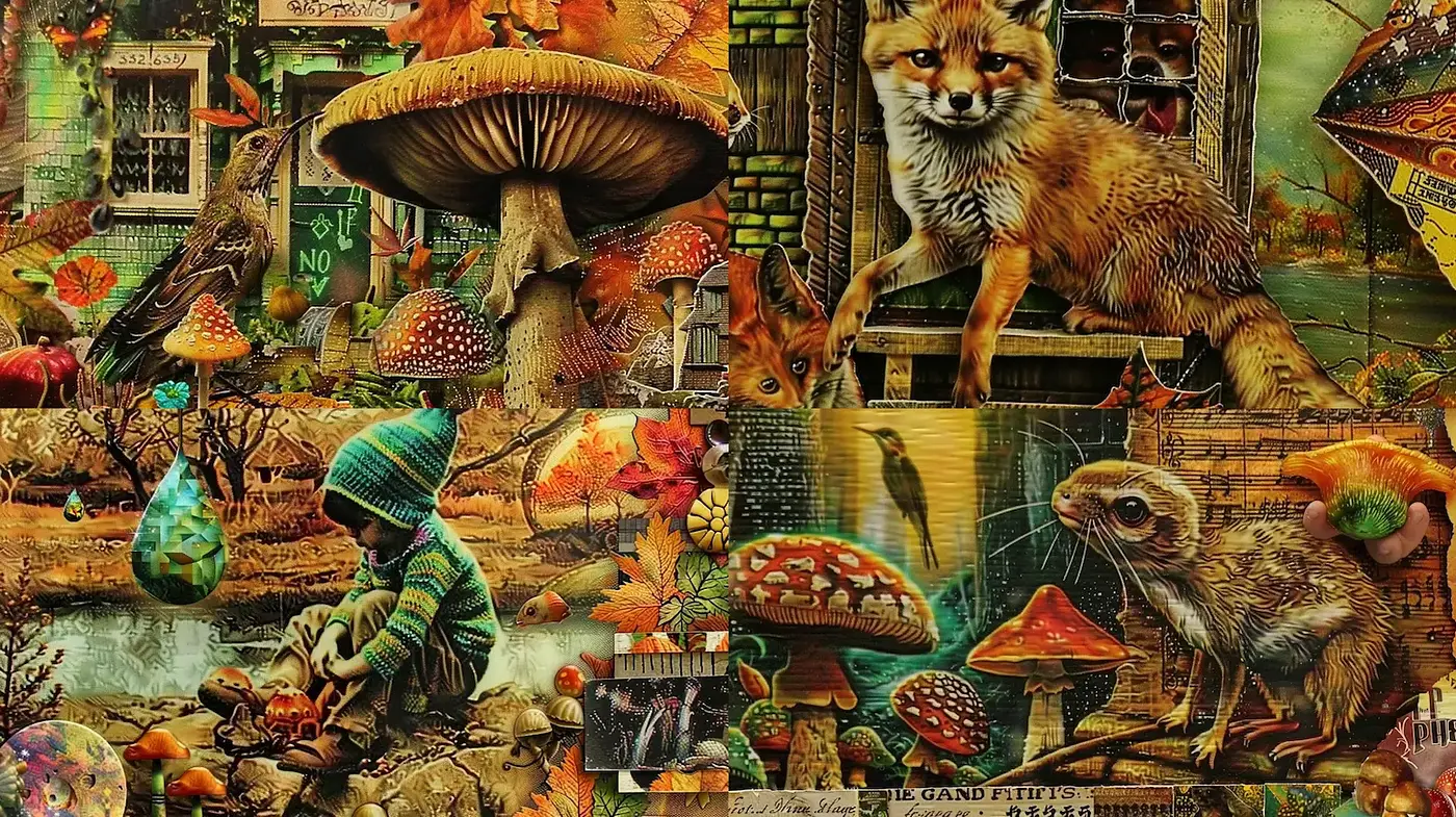 Whimsical Nature Scenes with a Retro Fantasy Touch - Midjourney sref style