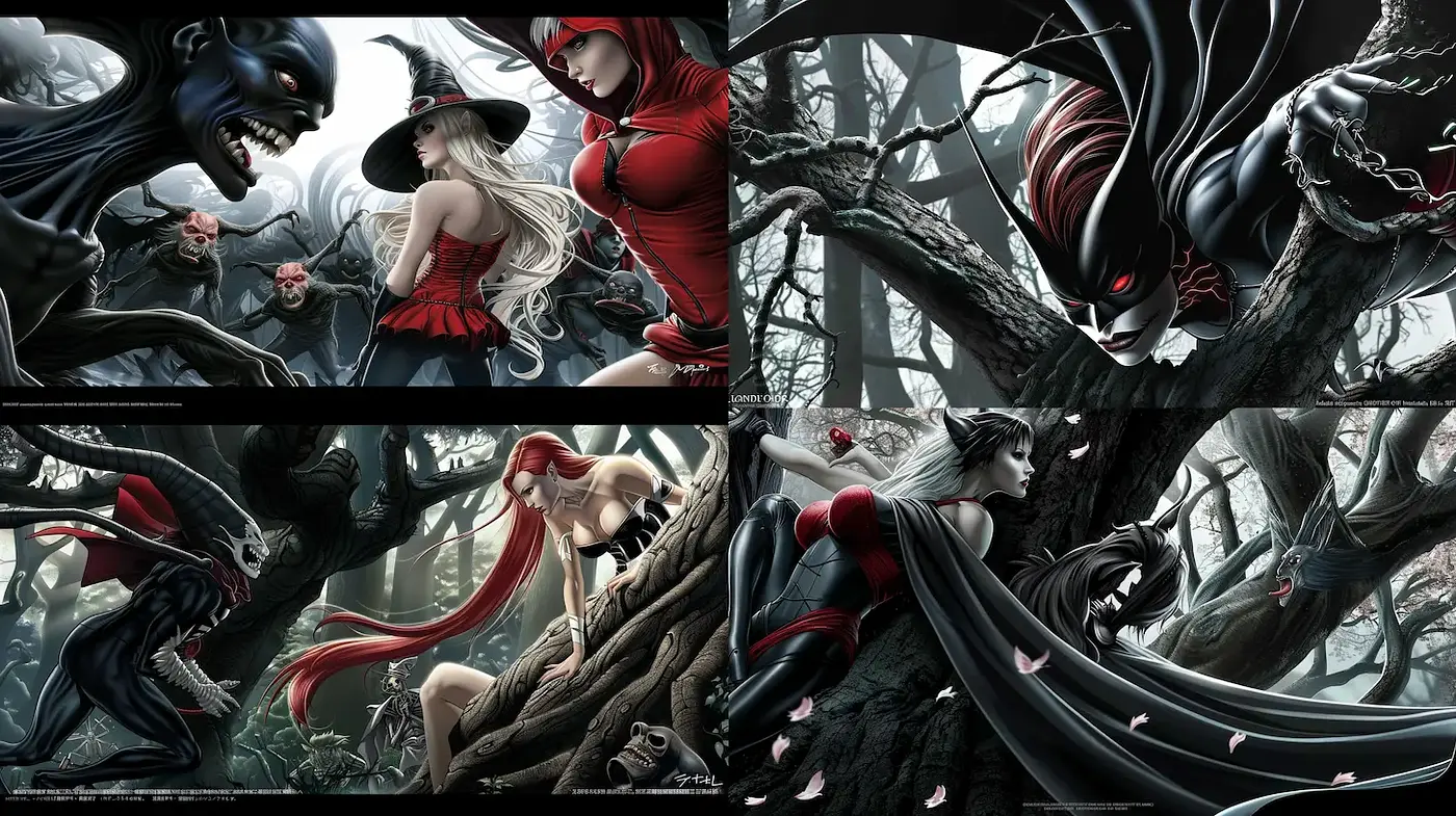Stylized Dark Fantasy with Strong Character Design and Cinematic Atmosphere - Midjourney sref style