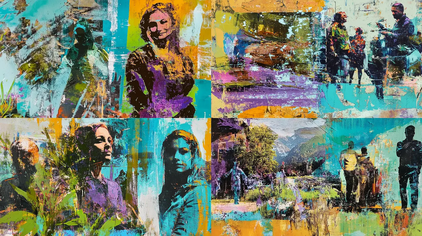 Abstract Textural Fusion with Vivid Expressionist Influences - Midjourney sref style